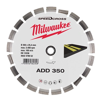 Алмазный диск скоростной Milwaukee Speedcross ADD 350 мм (Арт. 4932478952)