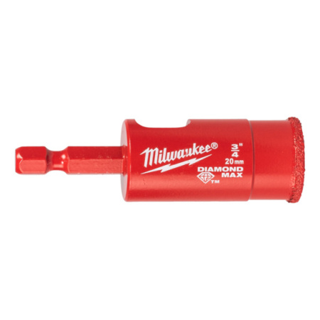Алмазное корончатое сверло для мокрого сверления Milwaukee Diamond Max 20 мм / хвостовик 1/4'' Hex (замена для 49560515) (Арт. 4932498348)