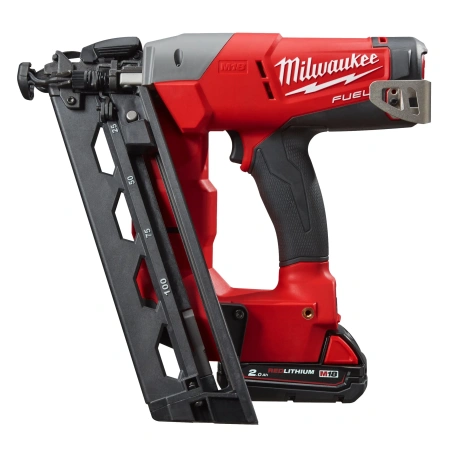 Аккумуляторный гвоздезабиватель(нейлер) с наклонным магазином Milwaukee M18 CN16GA-202X FUEL  (Арт. 4933451570)