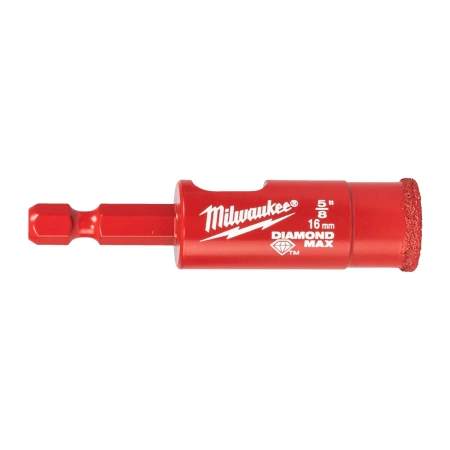 Алмазное корончатое сверло для мокрого сверления Milwaukee Diamond Max 16 мм / хвостовик 1/4'' Hex (Арт. 4932498347)