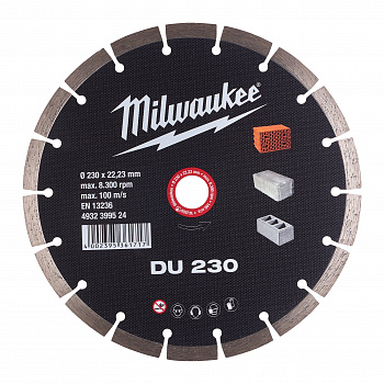 Алмазный диск профессиональной серии Milwaukee DU 230 мм  (Арт. 4932399524)