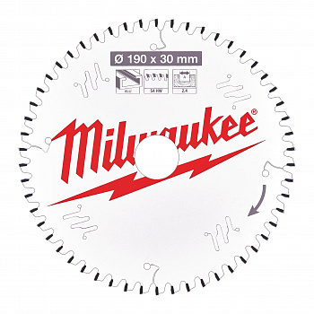 Пильный диск Milwaukee для циркулярной пилы по металлу и пластику 190x30x2,4 54 зуба  (Арт. 4932471303)