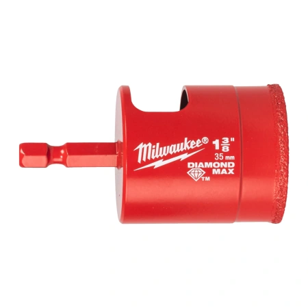 Алмазное корончатое сверло для мокрого сверления Milwaukee Diamond Max 35 мм / хвостовик 1/4'' Hex (Арт. 4932498353)