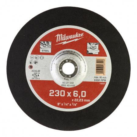 Шлифовальный диск по металлу Milwaukee SG27 / 230х6х22,2   (Арт. 4932451483)