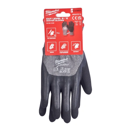 Перчатки зимние Milwaukee Winter Cut Level с защитой от минимальных рисков, уровень защиты E/5, размер S/7 (12 пар) (Арт. 4932479711)
