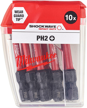 Биты для шуруповерта Milwaukee Shockwave IMPACT DUTY™ PH2 Х 50 мм (10 шт)  (замена для 4932352979) (Арт. 4932430855)