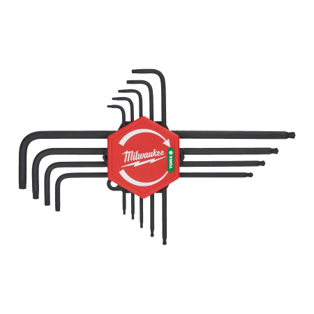 Набор шестигранных ключей Milwaukee TORX Т8 / Т9 / Т10 / Т15 / Т20 / Т25 / Т27 / Т30 / Т40 мм (9 шт)  (Арт. 4932492693)