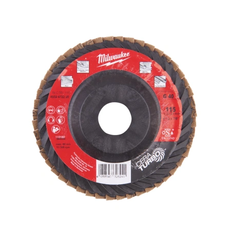 Лепестковый диск Milwaukee CERA TURBO SLC50 / 115 мм / Зерно 40  (замена для 4932430407) (Арт. 4932472228)