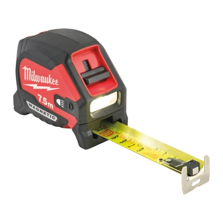 Рулетка магнитная Milwaukee Magnetic LED с подсветкой 7.5м / ширина 30 (Арт. 4932492469)