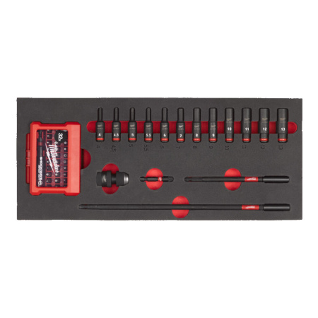 Набор головок ударных удлиненных Milwaukee 1/4'' (17 шт) (4, 4.5, 5, 6, 7, 8, 9, 10, 11, 12, 13) в ложементе (Арт. 4932493386)