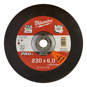 Шлифовальный диск по металлу Milwaukee SG27 / 230х6х22,2 PRO+  (Арт. 4932451504)