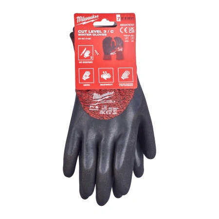 Перчатки зимние Milwaukee Winter Cut Level с защитой от минимальных рисков, уровень защиты C/3, размер S/7 (Арт. 4932479707)