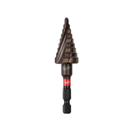 Сверло ступенчатое с хвостовиком 1/4'' Hex Milwaukee SHOCKWAVE IMPACT DUTY 4-20 мм / шаг 2 мм / количество шагов 9  (Арт. 48899263)