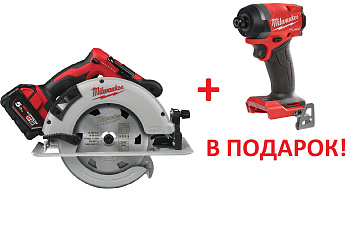 Аккумуляторная циркулярная пила по дереву Milwaukee M18 BLCS66-502X FUEL + M18 FID3-0X FUEL В ПОДАРОК! (Арт. PT2509010)