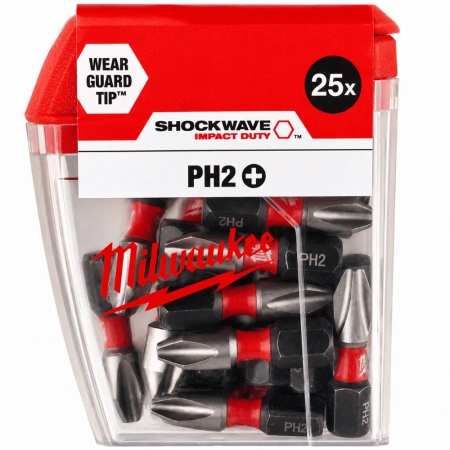 Биты для шуруповерта Milwaukee Shockwave IMPACT DUTY™ PH2 Х 25 мм (25 шт) (замена для 4932352551) (Арт. 4932430853)