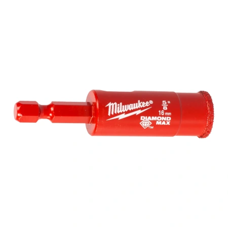 Алмазное корончатое сверло для мокрого сверления Milwaukee Diamond Max 16 мм / хвостовик 1/4'' Hex (Арт. 4932498347)