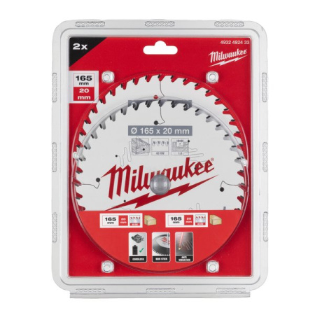 Набор пильных дисков Milwaukee для циркулярной пилы по дереву 165x20x1.6 40 зубов (Арт. 4932492433)