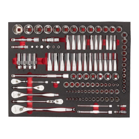 Набор метрических головок с воротком Milwaukee 1/4", 3/8", 1/2" (119 предметов) в ложементе (Арт. 4932498518)