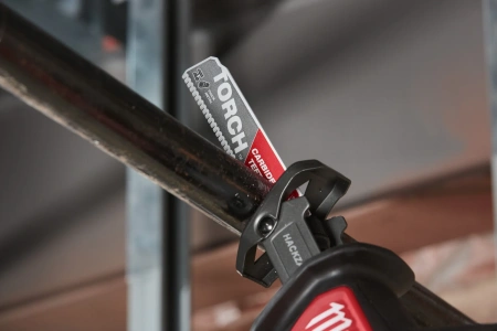 Полотно для сабельной пилы по металлу и чугуну с твердосплавными зубьями Milwaukee THE TORCH CARBIDE TEETH 150 мм/ шаг зуба 2.54 мм (5 шт) (экоупак.) (замена для 48005551) (Арт. 48475551)