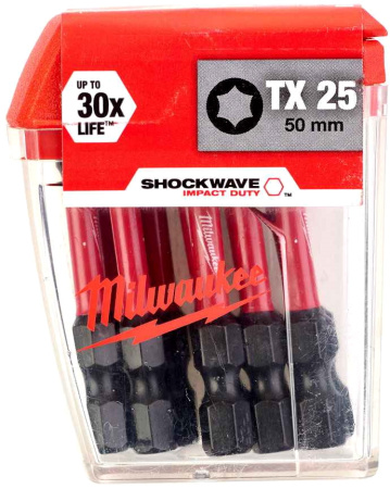 Биты для шуруповерта Milwaukee Shockwave IMPACT DUTY™ TX25 Х 50 мм (10 шт)  (замена для 4932352982) (Арт. 4932430882)