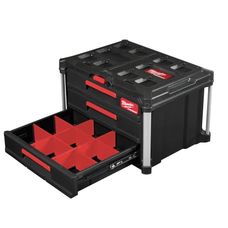 Ящик Milwaukee PACKOUT с 3-мя выдвижными отсеками   (Арт. 4932472130)