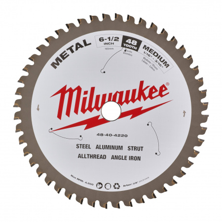 Пильный диск Milwaukee для циркулярной пилы по металлу 165x15.87x1,6 48 зубов (замена для 48404015)  (Арт. 48404220)