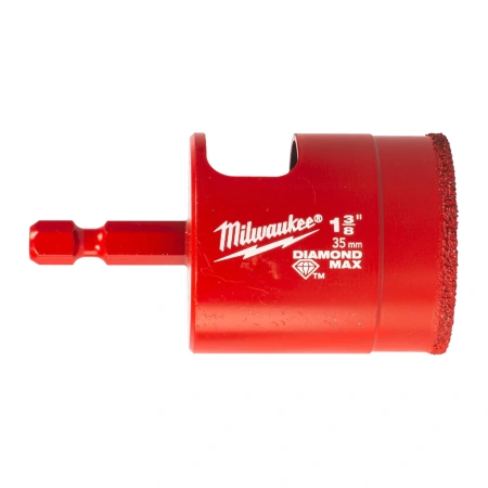 Алмазное корончатое сверло для мокрого сверления Milwaukee Diamond Max 35 мм / хвостовик 1/4'' Hex (Арт. 4932498353)