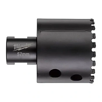 Алмазное корончатое сверло для сухого сверления Milwaukee Diamond Max 57 мм / хвостовик M14 (Арт. 4932498358)