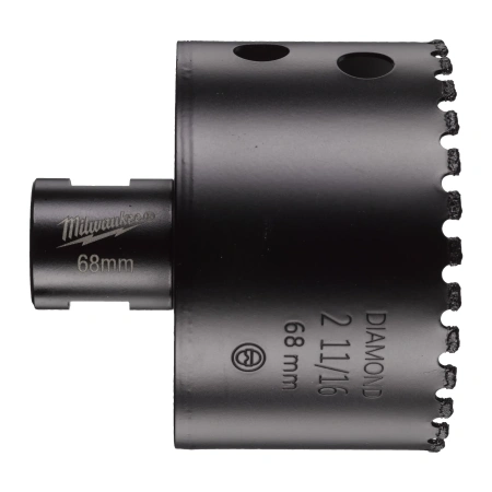 Алмазное корончатое сверло для сухого сверления Milwaukee Diamond Max 68 мм / хвостовик M14 (Арт. 4932478285)