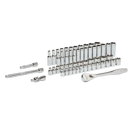 Набор метрических и дюймовых головок с воротком Milwaukee 3/8'' (56 предметов)  (Арт. 4932464946)