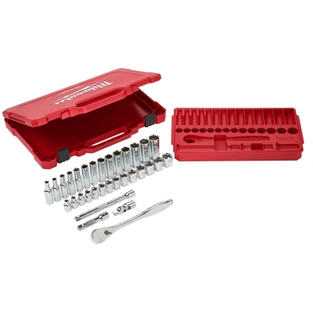 Набор метрических головок с воротком Milwaukee 3/8'' (32 предмета)  (Арт. 4932464945)