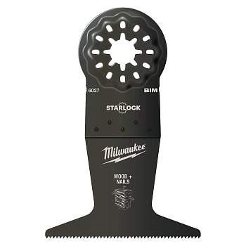 Полотно биметаллическое для мультитула Milwaukee STARLOCK 65x42мм для древесины с гвоздями (50шт) (Арт. 48906527)