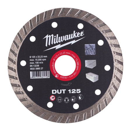 Алмазный диск профессиональной серии Milwaukee DUT 125 мм  (Арт. 4932399527)