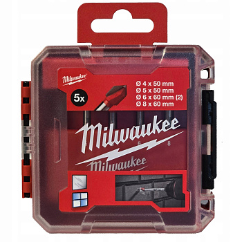Набор сверл по стеклу и плитке Milwaukee GENII 4/5/6/6/8мм (5 шт) (Арт. 4932479948)
