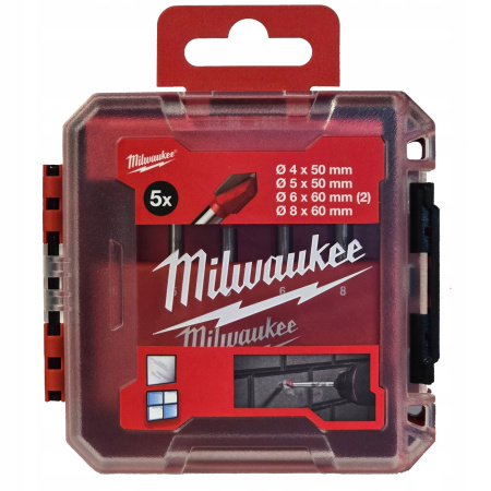Набор сверл по стеклу и плитке Milwaukee GENII 4/5/6/6/8мм (5 шт) (Арт. 4932479948)