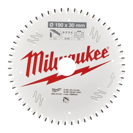 Пильный диск Milwaukee для циркулярной пилы по металлу и пластику 190x30x2,4 54 зуба  (замена для 4932346512) (Арт. 4932471303)
