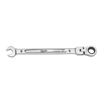 Гаечный ключ рожково-накидной с трещоткой и шарниром в накидной части Milwaukee MAX BITE 9 мм  (Арт. 4932480182)