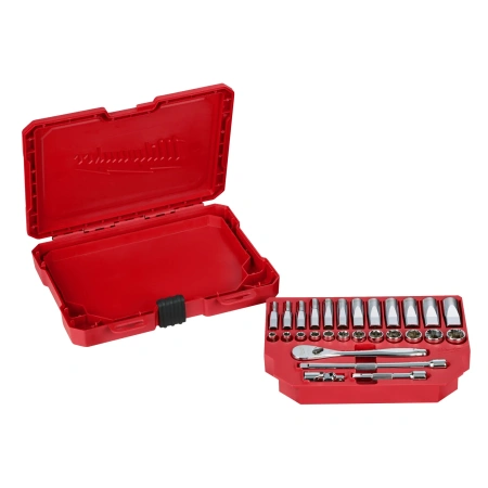 Набор метрических головок с воротком Milwaukee 1/4'' (28 предметов)  (Арт. 4932464943)