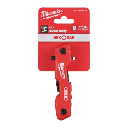 Набор дюймовых складных шестигранных ключей Milwaukee HEX 5/64", 3/32", 7/64", 1/8", 9/64", 5/32", 3/16", 7/32", 1/4" (9 шт) (Арт. 4932493614)