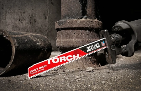 Полотно для сабельной пилы по металлу и чугуну с твердосплавными зубьями Milwaukee THE TORCH NITRUS CARBIDE 230 мм/ шаг зуба 3.17 мм (1 шт) (экоупак.) (замена для 48005262) (Арт. 48475262)