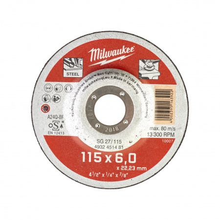 Шлифовальный диск по металлу Milwaukee SG27 / 115х6х22,2   (Арт. 4932451481)