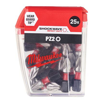 Биты для шуруповерта Milwaukee Shockwave IMPACT DUTY™ PZ2 X 25 мм (25 шт) (замена для 4932352553) (Арт. 4932430864)
