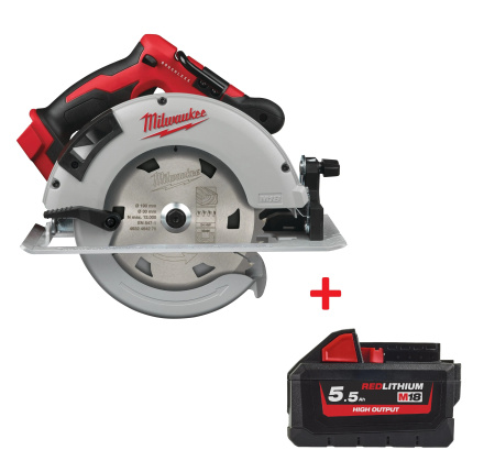 Аккумуляторная циркулярная пила по дереву Milwaukee M18 BLCS66-0X FUEL + АКБ 5.5 АЧ в ПОДАРОК! (Арт. 4933464589 HB55)