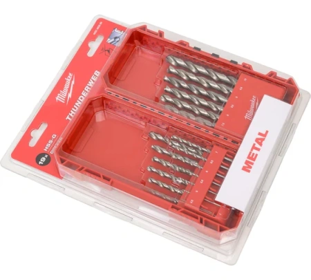 Набор сверл по металлу DIN 338 Milwaukee THUNDERWEB HSS-G (19 шт) (1-10мм) (Арт. 4932493869) + Рулетка магнитная Milwaukee Magnetic GEN III 10м / ширина 27мм (Арт. 4932464601) (Арт. ACC2511004)