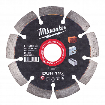 Алмазный диск профессиональной серии Milwaukee DUH 115 мм  (Арт. 4932399539)