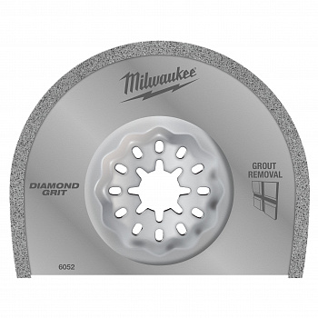 Полотно для мультитула с алмазным напылением Milwaukee толщиной 1.2 мм для удаления затирки с твердосплавным зернистым напылением. Для удаления затирки между настенными или напольными плитками (1 шт)  (Арт. 48906052)