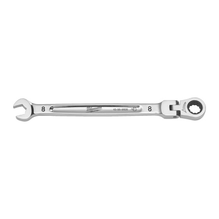 Гаечный ключ рожково-накидной с трещоткой и шарниром в накидной части Milwaukee MAX BITE 8 мм  (Арт. 4932480181)