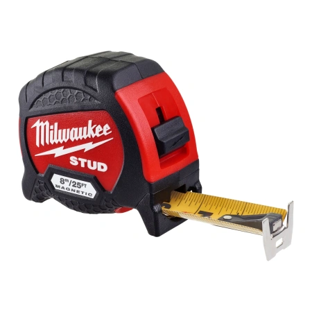 Рулетка магнитная Milwaukee Magnetic STUD GEN II  8м-26фт / ширина 33мм (футовая)  (Арт. 4932471629)