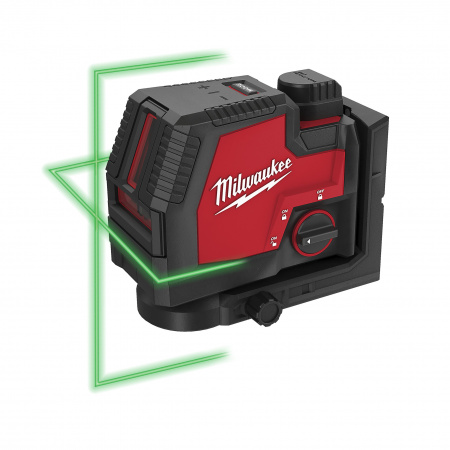 Аккумуляторный линейный лазерный нивелир (2 линии) с зеленым лучем Milwaukee L4 CLL-301C заряжается от USB  (Арт. 4933478098)